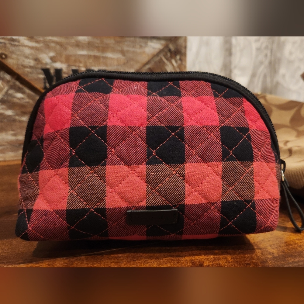 Vera Bradley Buffalo plaid makeup bag